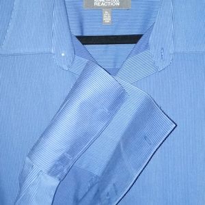Button-down long-sleeve shirt with French cuffs